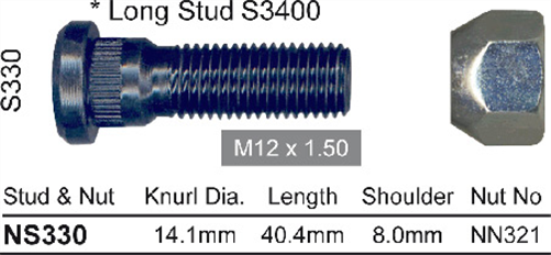 NICE PRODUCTS WHEEL STUD AND NUT