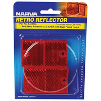 Narva Rectangle Red 43 X 72Mm - 2 Pce