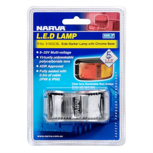 Narva SIDE MARKER LIGHT RED/AMBER LED 9 TO 33V