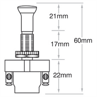 Narva Push/Pull Switch Off/On SPST (Contacts Rated 16A @ 12V)