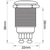 Narva Push Button Switch Momentary On SPST (Contacts Rated 20A @ 12V)