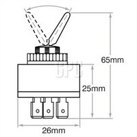 Narva Toggle Switch Off/On SPST Blue Illuminated (Contacts Rated 20A @ 12V)