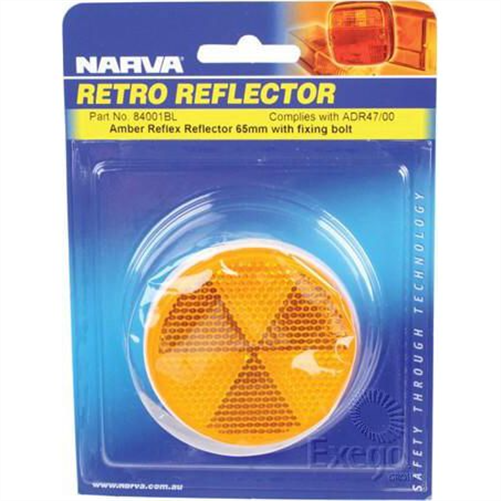 Narva Reflector Round Amber 65mm - 2 Pce