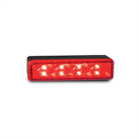 LED AUTO LAMPS LEDAUT Multi Volt Stop/Tail Lamp 8 Square LEDs With Black Base