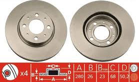 Disc Brake Rotor 280mm x 20 Min DF2619S