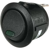 Rocker Switch On/Off SPST 12V Green Illuminated (Contacts Rated 10A @ ACX3790