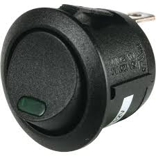 Rocker Switch On/Off SPST 12V Green Illuminated (Contacts Rated 10A @ ACX3790