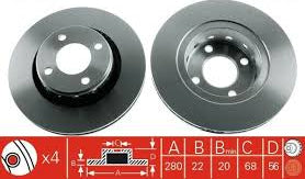 Disc Brake Rotor 280mm x 20 Min DF2601S