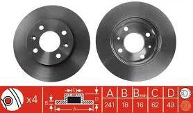 Disc Brake Rotor 241mm x 16 Min DF4458S