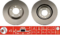 Disc Brake Rotor 315mm x 26.4 Min DF2731S