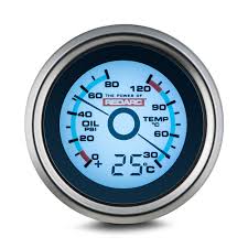 Oil pressure and water temperature gauge with optional temperature di G52-PWT