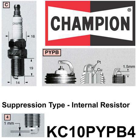 Champion Platinum Spark Plug KC10PYPB4
