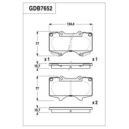 TRW DTEC Brake Pad Set (DB1482)