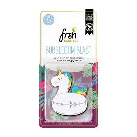 Frsh Scents Car Air Freshener Unicorn Bubblegum Blast Vent Clip VO009
