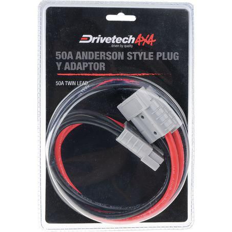 DRIVETECH 4x4 50A Single To Twin Anderson Style Plug Lead