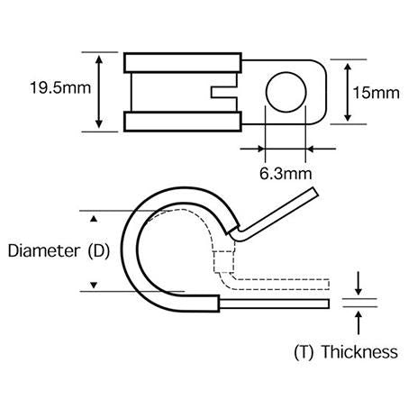 TRIDON RUBBER LINED 25MM CLAMP