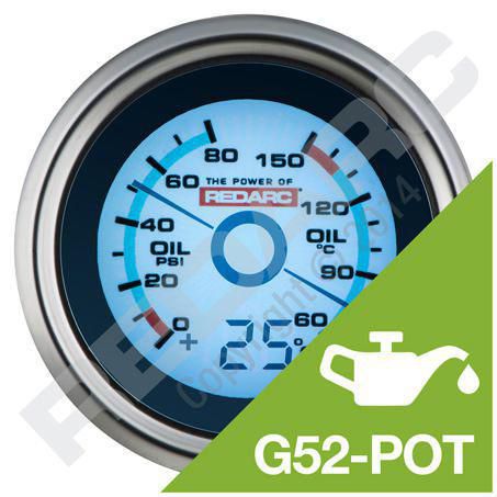 Redarc Oil pressure and oil temperature gauge with optional temperature disp
