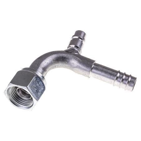 OEX Atco Aluminium Fitting # 10 FOR - Barb #10 90° With R134a Port AFX1323-3