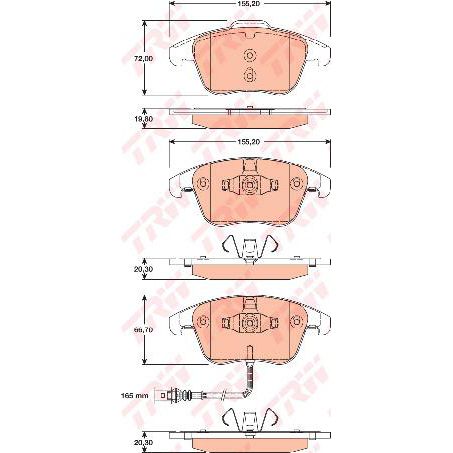 TRW Brake Pad Set Inc. Wear Sensor (DB1849)