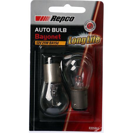 Repco P21W Bayonet Globe 12V 21W BA15d Pack of 2 R335BLL