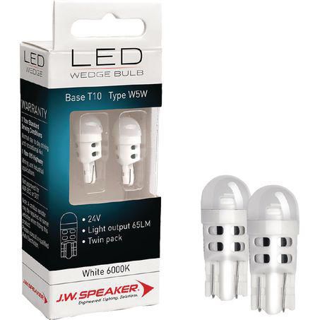 JW SPEAKER LED W5W T10 Wedge Globe Kit 65lm White 6000k 24v 2 Pack 990111