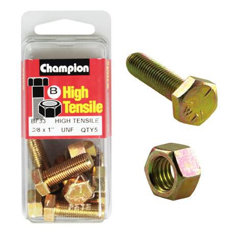 CHAMPION AUTO PARTS Champion Nut & Bolt Pack 1in. x 3/8in. UNF BF33
