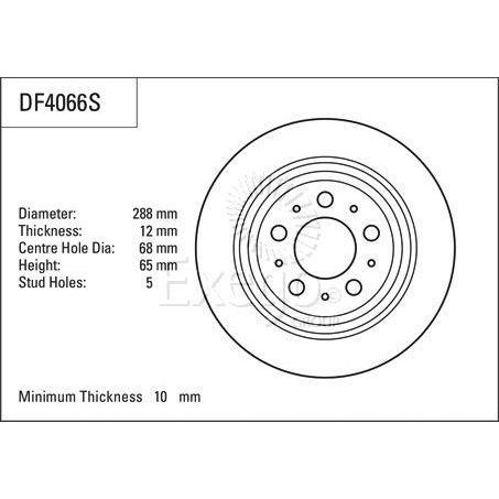 TRW Disc Brake Rotor 288mm x 10 Min