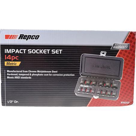 Repco 14 Piece 1/2in Dr.Impact Socket Set Metric RTK3122