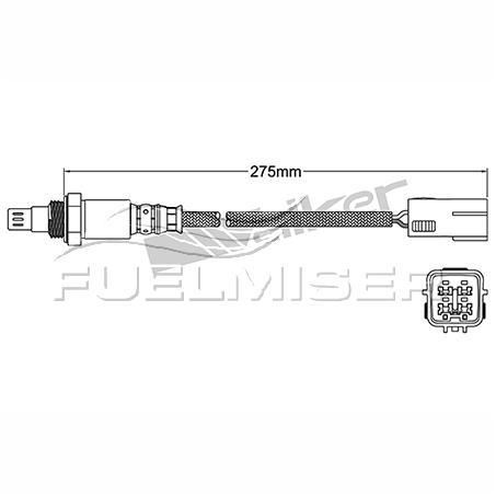FUELMISER OXYGEN SENSOR DIRECT FIT 4 WIRE 275MM CABLE