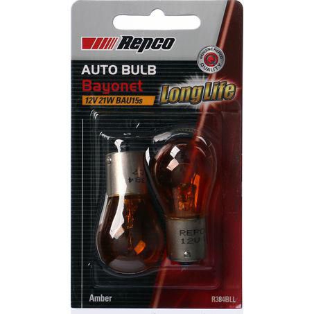 Repco PY21W Bayonet Amber Globe 12V 21W BAU15s Pack of 2 R384BLL