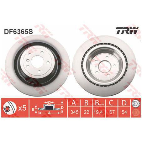 TRW Brake Rotor 345mm X 19.4 Min