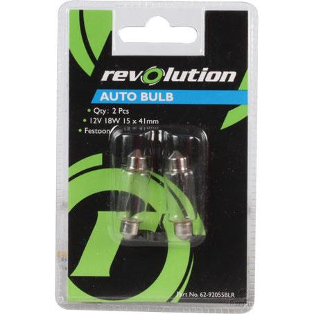 REVOLUTION UNITS Festoon Globe 12V 18W Standard - 2 Pce 62-92055BLR