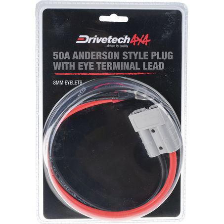 DRIVETECH 4x4 50A Anderson Style Plug To Eye Terminal Connector Lead