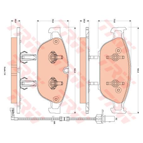 TRW Brake Pad Set Inc. Wear Sensor