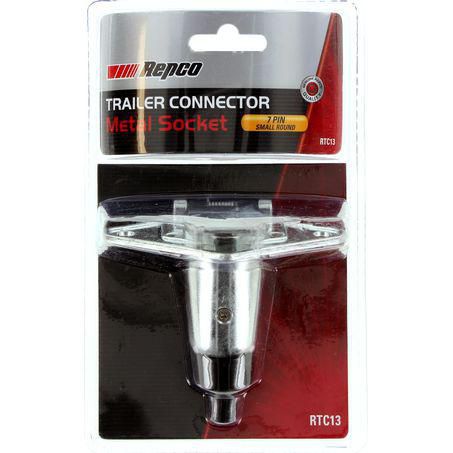 REPCO Trailer Socket 7 Pin Metal Small Round