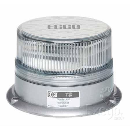 ECCO LED Strobe Amber Clear Lens 12 or 24V Permanent Mount 7160CA