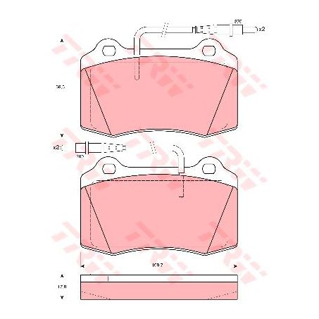 TRW Brake Pad Set Inc. Wear Sensor (DB2011)