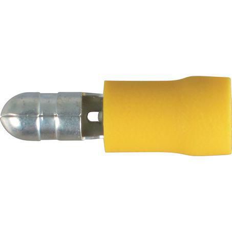 OEX Crimp Terminal Male Bullet Yellow Terminal Size 5mm Vinyl 50 Pce