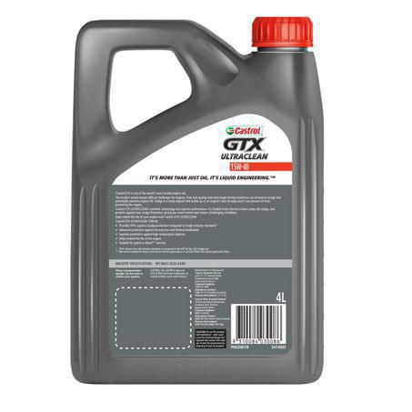 CASTROL GTX ULTRACLEAN 15W-40 ENGINE OIL 4L 3414905