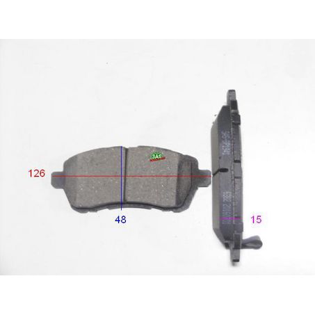 Royale Green Brake Pad Set L:125.7 H:51.7 T:16.5 - BP1941G