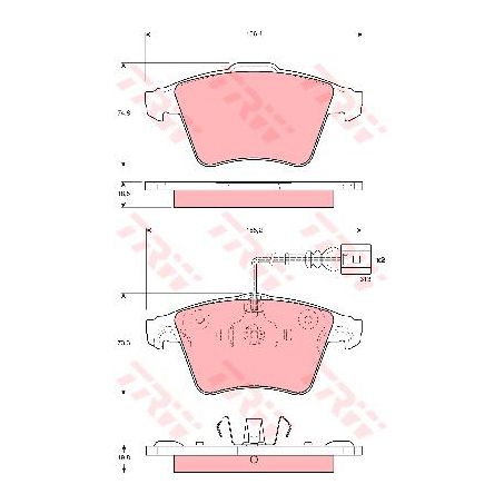 TRW Brake Pad Set Inc. Wear Sensor