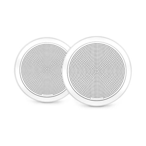 FUSION ELECTRONICS FUSION 6.5" 120-WATT ROUND WHITE FLUSH MOUNT MARINE SPEAKERS 010-02299-00