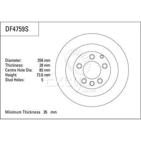 TRW Disc Brake Rotor 358mm x 26 Min