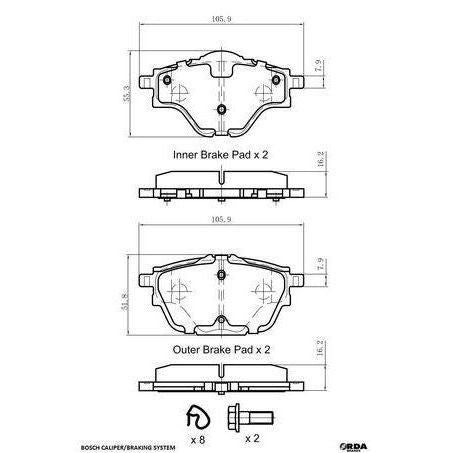 RDA BRAKES RDA GP Max General Purpose Low Metallic Brake Pad Set RDB2439