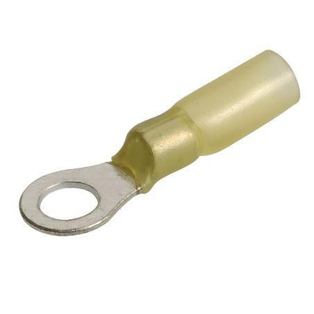 Narva Crimp Terminal Ring Yellow ID 6.3mm Heat Shrinkable 50 Pce