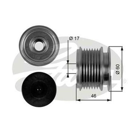 Gates Alternator Pulley - Overrun OAP7056