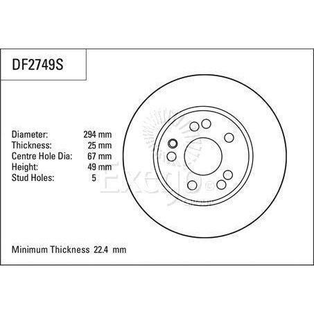 TRW Disc Brake Rotor 294mm x 22.4 Min
