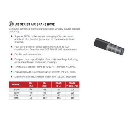 Gates AB Series Air Brake Hose 3/8in (Per Meter) 28760