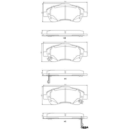 RDA FRONT BRAKE PADS TOYOTA AVENSIS COROLLA 03- RDB2457