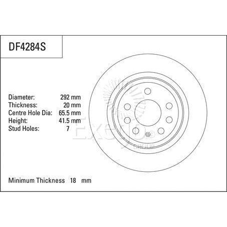 TRW Disc Brake Rotor 292mm x 18 Min